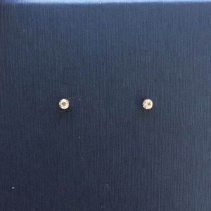 Tiny diamond earrings